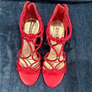 Guess Red Knotted Heels